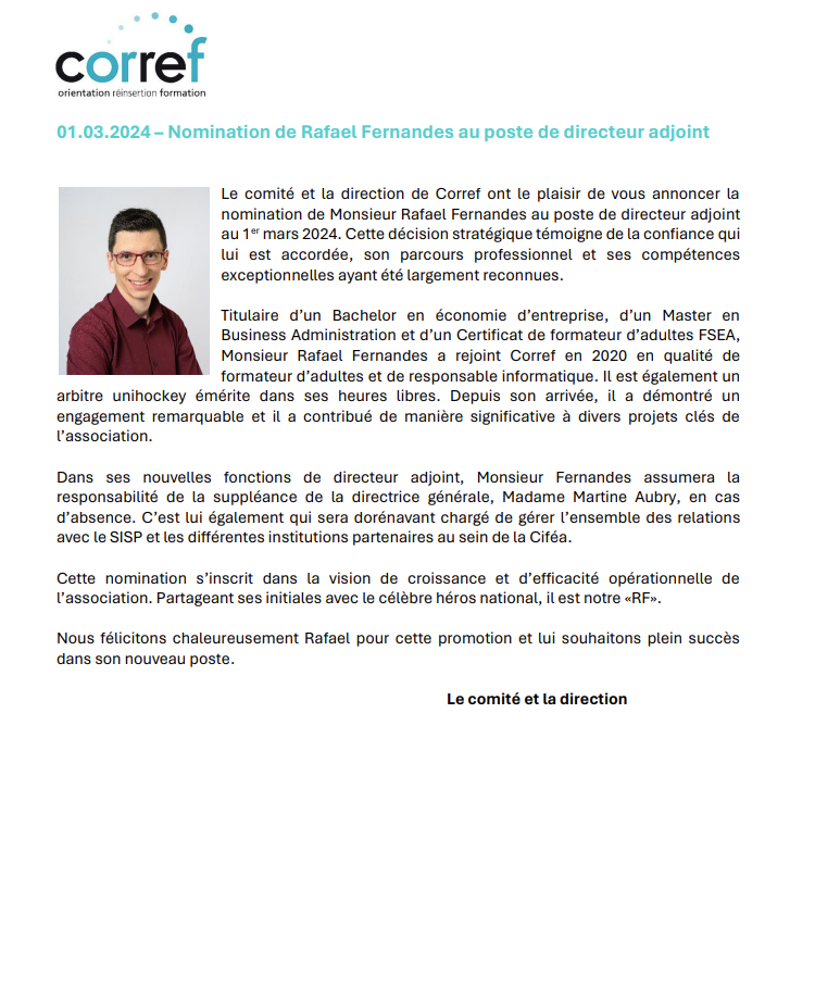 Nomination_de_Rafel_Fernandes